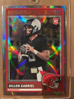 Score 2025 Rookie Football Trading Card - Red Holo (Score) (numbered 074/299)